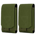 Tactical Molle Phone Holster Pouch, Universal Belt Waist Bag for iPhone 18 Pro Max/17 Pro/17/16 Pro Max/15 Pro Max/14 Pro Max/13, Samsung S26 Ultra/S25/S24, Size L - color: Green(2 Pack)