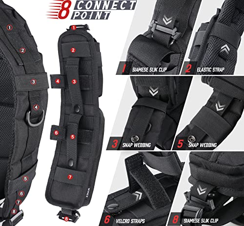 WYNEX Molle Backpack Shoulder Strap Pouches of Water Bottle Pouch Version - color: Black-2pcs-A+B