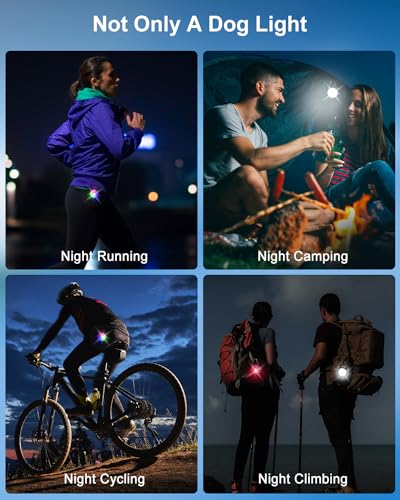Dog Collar Light for Night Walking Clip On, 4 Modes & Rechargeable, 2 Pack - color: Matte Black