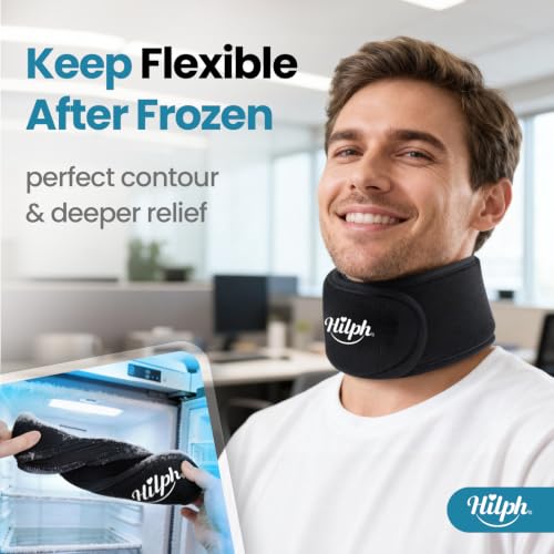 Hilph Neck Ice Pack Wrap, 45-Min Cooling for Tonsillectomy & Sore Throat - color: Black