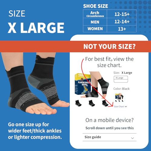 3 Pairs Plantar Fasciitis Socks Ankle Compression Sleeve with Arch Support - color: Black（3 pairs）, size: X-Large
