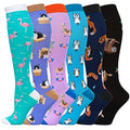 LEVSOX Compression Socks Women and Men, 20-30mmHg, Best for Nurses, Travel, Pregnancy - color: 6 Pairs Mix E, size: Large