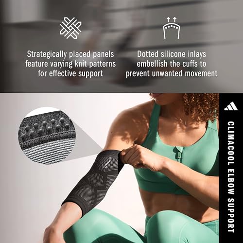 adidas Aeroready Ergonomic Compression Sleeve for Ankle, Elbow or Knee - size: X-Large, style: Elbow Support