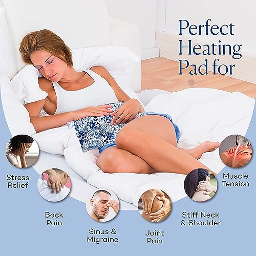 SacksyThyme Ultra Premium Herbal Heating Pad, Microwavable Moist Heat Pack - color: Indigo