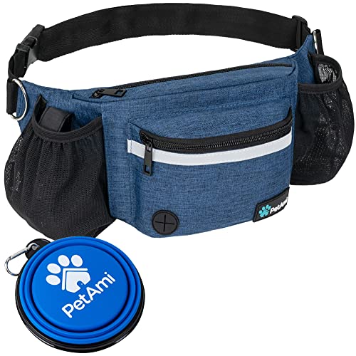 PetAmi Dog Fanny Pack, Treat Pouch for Dog Walking Training, Navy Blue - color: Navy Blue