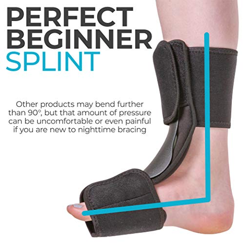 BraceAbility Dorsal Night Splint | Plantar Fasciitis Pain Relief, Foot Drop Brace for Sleeping, and Achilles Tendon Stretcher Boot for Nighttime Ankle Dorsiflexion (L/XL) - size: Large/X-Large (Pack of 1)