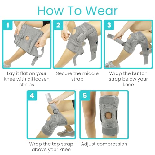 Vive Hinged Knee Brace - Relieves ACL, MCL, Meniscus Tear - Lightweight - color: Gray, size: Small
