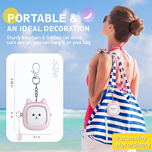 Safe Sound Personal Alarm, 130 dB Loud Siren Song Emergency Security Alarm Keychain with LED Light, Personal Sound Safety Siren for Women, Men, Children, Elderly(Pink) - color: Pink