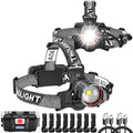 ATDOALL Headlamp Rechargeable, Super Bright LED Head Lamps 2-Pack Headlight - color: 2 Pack
