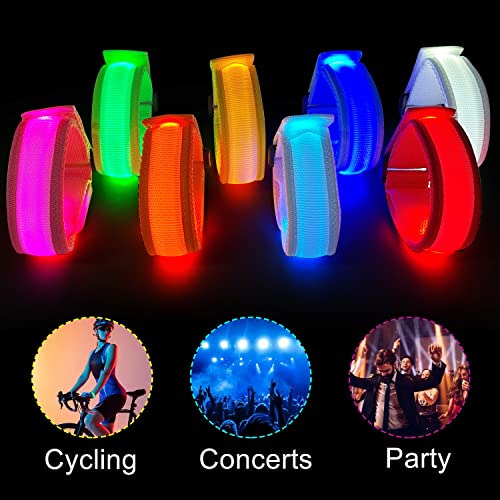 M.best 8pcs LED Light Up Bracelets Glow Flashing Wristbands Glow in The Dark Party Supplies for Wedding, Raves, Concert, Camping,Sporting Events, Party - color: 8pcs Multicolor
