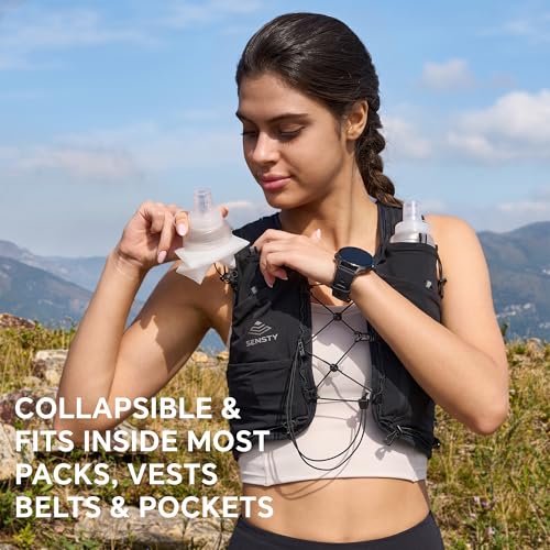 500ml Soft Flask, 2 Pack TPU Collapsible Water Bottle for Running - color: 500ml Grey