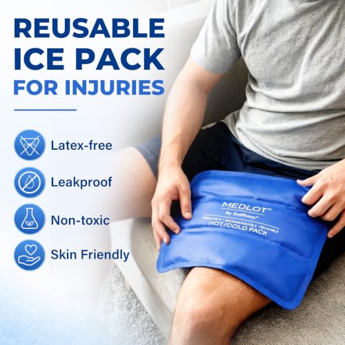 LotFancy Ice Pack for Injuries, Reusable Large Hot Cold Pack for Therapy, Heating or Cooling Gel Pad for Back Shoulder Knee Waist Sprains, Muscle or Joint Pain Relief, 14" x12" - style: 13.8x11.8in