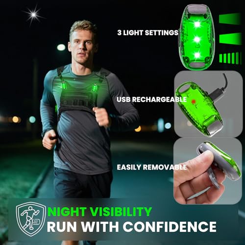 Running Chest Pack with Light, Chest Packs for Phone Holder, Edc Bag for Running, Lightweight Extra Storage Sports Chest Pouch for Runners Cycling Motorcycle Hiking