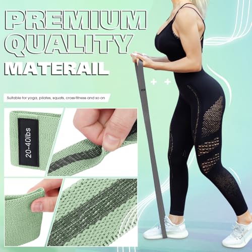 10 Pcs Fabric Resistance Bands for Exercise, 5 Levels - color: Neutral