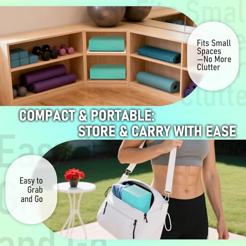 Squat Wedge Block For Deeper Squat: 2200LBS Capacity with Guide & Carry Bag - color: Mint Green