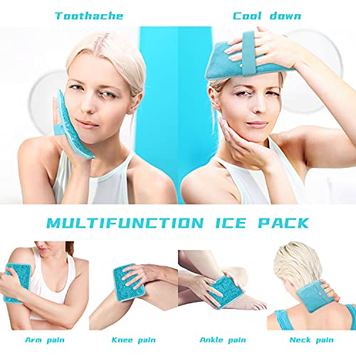 Gel Ice Pack for Injuries Ice Bag with Strap-2 Pack Reusable Hot Cold Pack - color: Blue-2 Pack