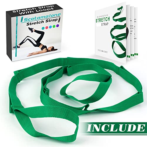 Scotamalone Stretching Yoga Strap Physical Therapy Stretch Bands - color: navy green