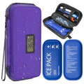 Insulin Cooler Travel Case TSA Approved Diabetic Care Medicine Cooling Bag - color: Purple