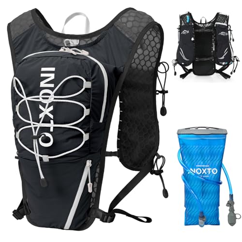 IX INOXTO Running Hydration Vest for Women Men with 500ML Soft Flask - color: Black with 1.6L