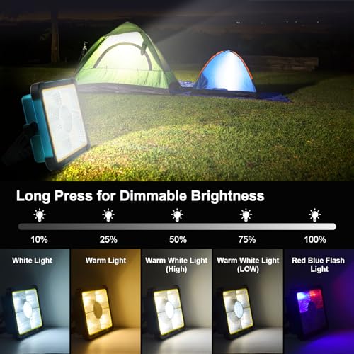 100W Rechargeable LED Solar Work Light - size: 12000mAh