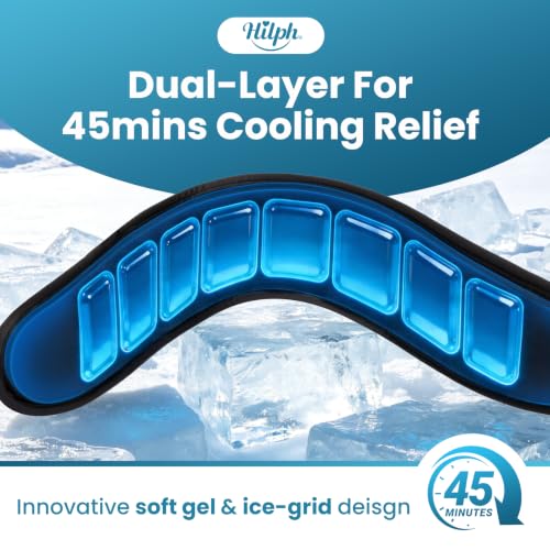 Hilph Neck Ice Pack Wrap, 45-Min Cooling for Tonsillectomy & Sore Throat - color: Black