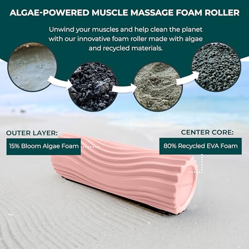 Oceanfoam Tidal Roller - Muscle Massage Foam Roller for Exercise (Blush) - color: Blush