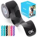 OK TAPE Synthetic Kinesiology Tape Precut Strips, 2in×16.4ft Roll - color: Black, size: 1 Roll-Dot