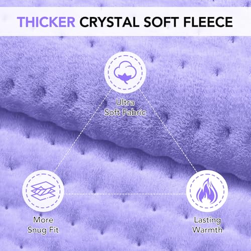 Heating Pad for Back Pain Relief - 24"x12" Electric Heating Pad - size: 12"X 24"-Purple