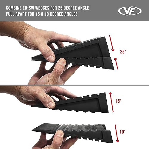 Valor Fitness Adjustable Squat Wedge Blocks, Heel Elevated Squat and Slant Board - Mobility Training, Calf Stretching, Split Squats, Lunges and Lower Body Workouts, 10°, 15° & 25° Inclines