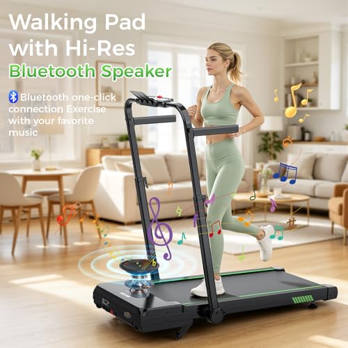 AKLUER Walking Pad Treadmill with 12% Auto Incline Adjustable Handlebar - color: Black