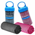 YQXCC 2 Pack Cooling Towels (47"x12"), Ice Cool Towel for Neck & Face - color: Dark Gary/Rose Red