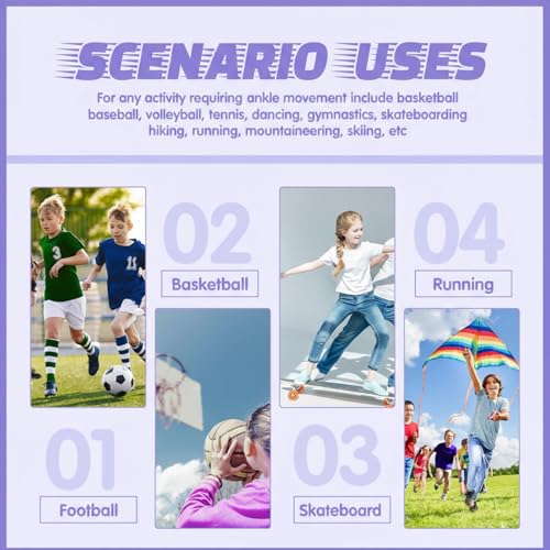 Tarpop 3 Pair Girls Ankle Brace Compression Sleeves, Purple, Medium - color: Purple, size: Medium