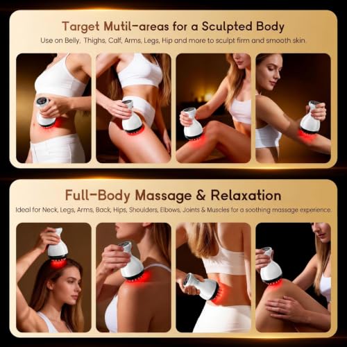 Red Light Lymphatic Drainage Massager Anti Cellulite Massage Tool - color: White