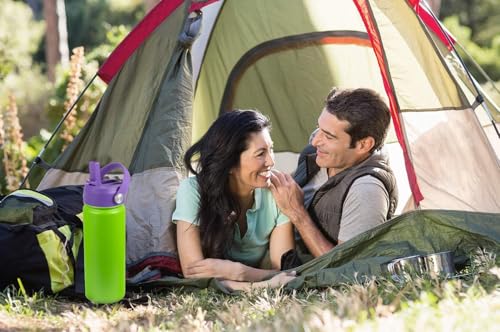 Straw Lid for Hydro Flask Wide Mouth, Lid with Flexible Handle and Straws, Replacement Sports Cap for Hydroflask 32 40 oz - color: Purple