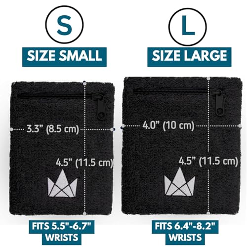 The Friendly Swede Wrist Wallets for Men & Women, Zipper Pocket, 2-Pack - color: Black - S