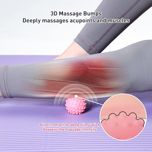 Spiky Massage Balls for Feet,4 Pcs 1.9'' Hard Lacrosse Ball Deep Tissue Recovery Tool,Trigger Point Ball for Myofascial Release & Trigger Point Therapy (Mixed) - color: Mixed
