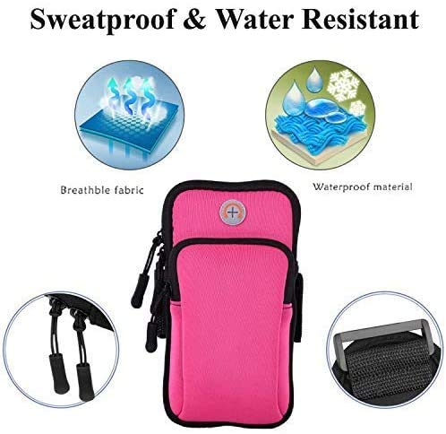 Running Armband Cell Phone Holder for iPhone 17 16 16e 15 14 13 12 11 Pro Max Xs Xr X Plus Mini Air, Galaxy S22 S23 S24 S25 S26 Ultra Note 20,Sport Arm Band Sleeve on Run Gym Exercise Workout - color: 2-Pink