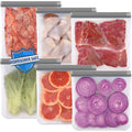 Lerine 6 Pack Reusable Gallon Freezer Bags Dishwasher Safe, BPA Free - color: Gray, size: Gallon Bags