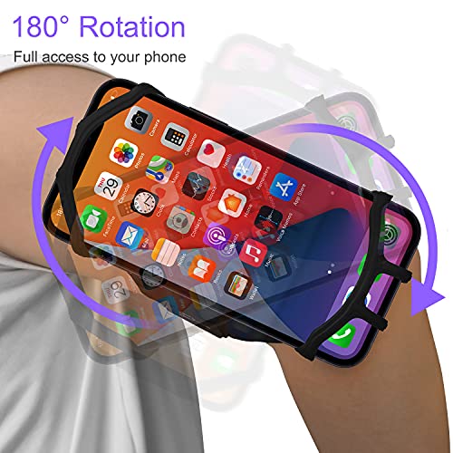 Universal Rotatable Running Cell Phone Armband Holder, Black