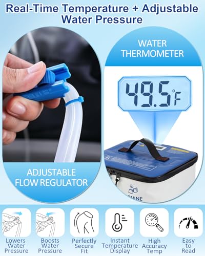 Cold Therapy Machine for Hip, 15.8Qt Large Ice Machine with Temp Display & Pressure Regulator, Cryotherapy Leak-Proof Hip-Specific Wrap, Whisper-Quiet Pump & 4 Timer Settings