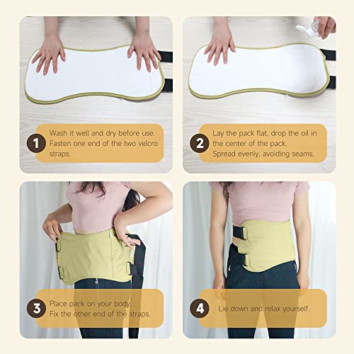 Langsprit Castor Oil Pack Wrap for Liver Detox and Inflammation - Organic - color: Mustard Yellow