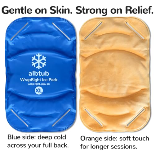 Extra Large Ice Pack for Injuries Reusable,12×20in Fits Back & Hip - size: Hands-free XL