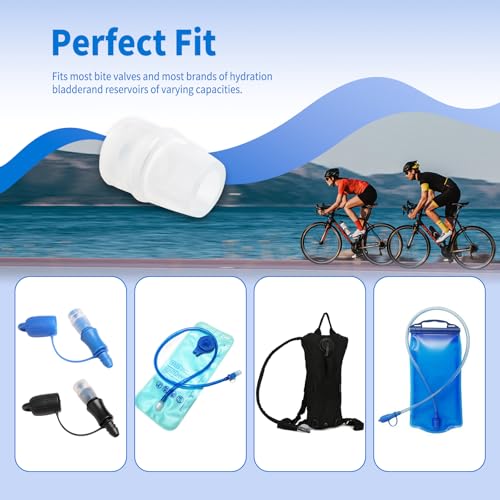 Bite Valve Replacement Mouthpiece Fit for Hydration Pack Bladder Water Backpack and Most Brands(4-Pack), with Shutoff Valve and Tube O-Ring - color: 5 Clear