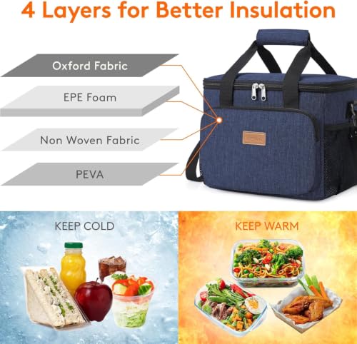 Lifewit Insulated Lunch Box for Men, Lunch Bag Cooler Women, 12-Can 9L - color: Dark Blue, size: Medium(9L)