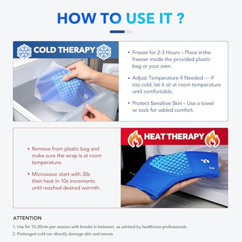 Ankle Ice Pack Wrap, Long-Lasting Cold Compression for Ankle Recovery - color: Blue, size: L