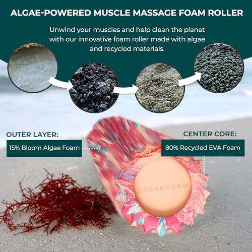 Oceanfoam Ripple Small Foam Roller for Physical Therapy (Cotton Candy) - color: Cotton Candy