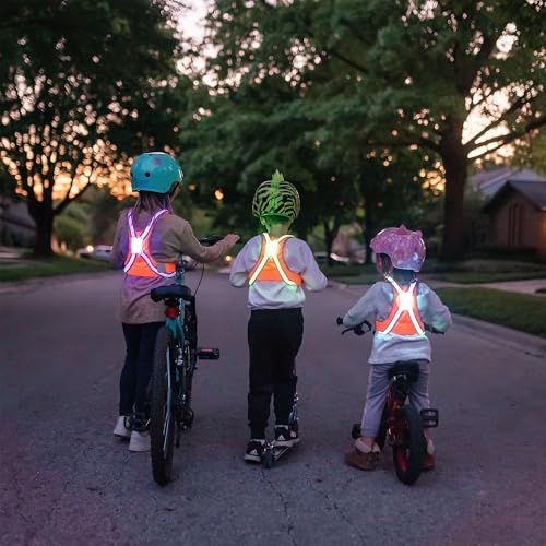 noxgear TracerJr - Child Illuminated and Reflective Safety Vest - Durable, Highly Adjustable - for Biking or Outdoor Play - size: Small