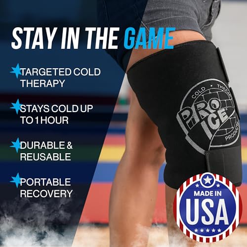 Pro Ice Cold Wrap for Left & Right Knee - Reusable Ice Packs for Injuries Included - Ideal for Knee Sprains, Swelling & Arthritis - PI 420