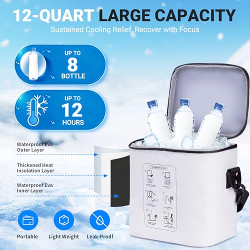 Ice Machine for Knee After Surgery, Portable Knee Ice Machine, 12H Cooling - color: White