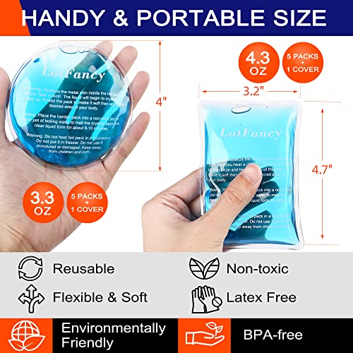 LotFancy Reusable Hand Warmer, 10 Click Activated Instant Heat Packs and 2 Wraps, Snap Hot Therapy Compress, Gel Heating Pad for Pain Relief, Outdoor & Portable Size - style: 5 Round + 5 Rectangle + 2 Wrap